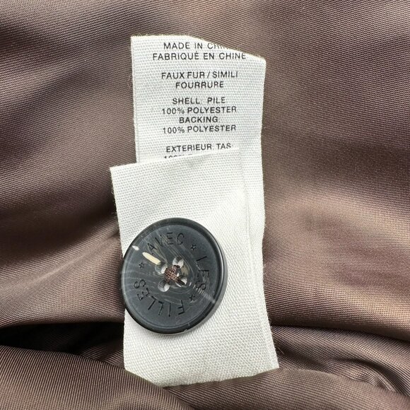 Avec Les Filles Faux Shearling Teddy Coat w/ Faux Leather Trim, Size S, Espresso - Picture 12 of 13